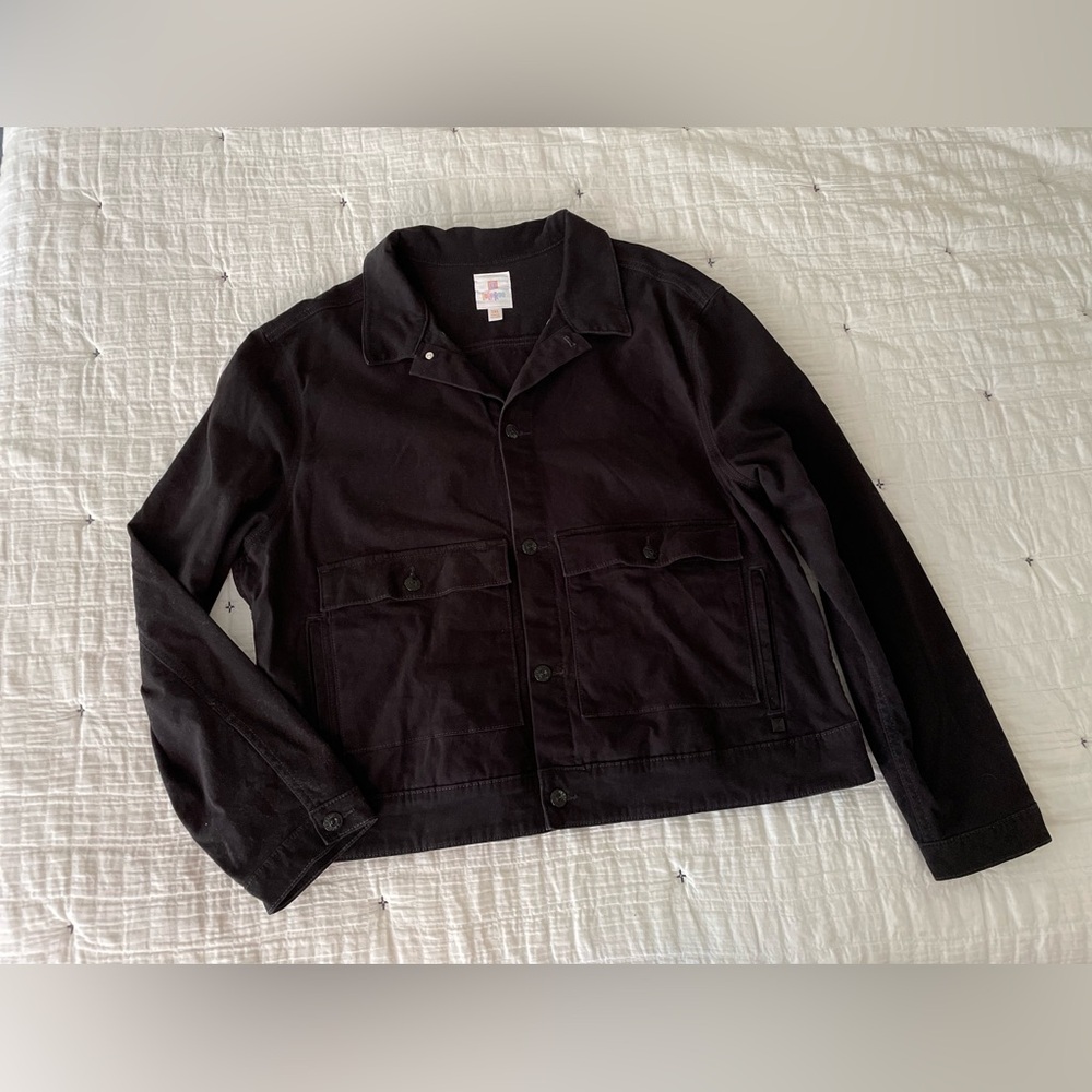 LULAROE Simply Comfortable Stretch Button Front Trucker Jacket in Black Size 3XL